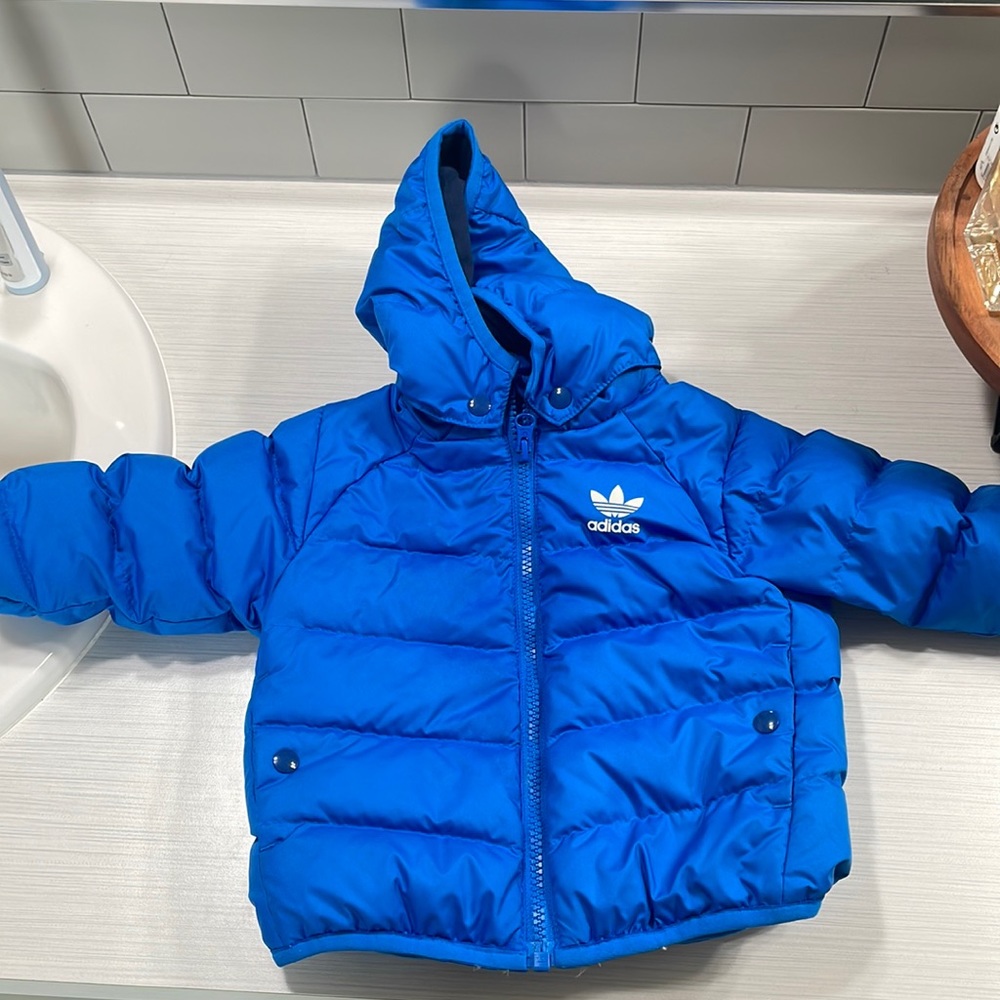Adidas blue puffer jacket 9m